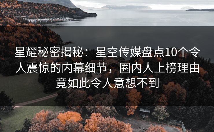 星耀秘密揭秘：星空传媒盘点10个令人震惊的内幕细节，圈内人上榜理由竟如此令人意想不到